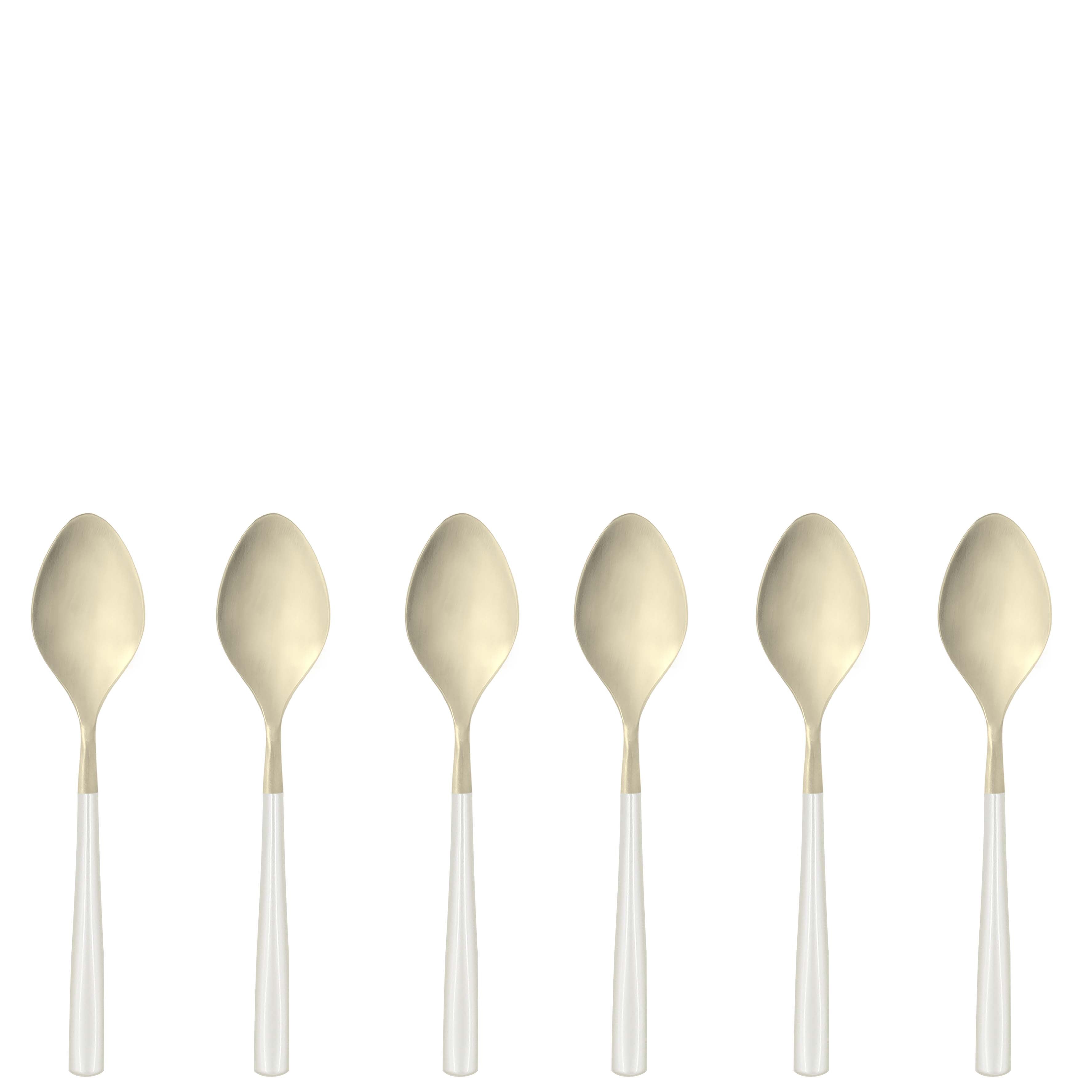 Athena Champagne Coffee Spoon Set, Ivory Pearl — Casa Bugatti