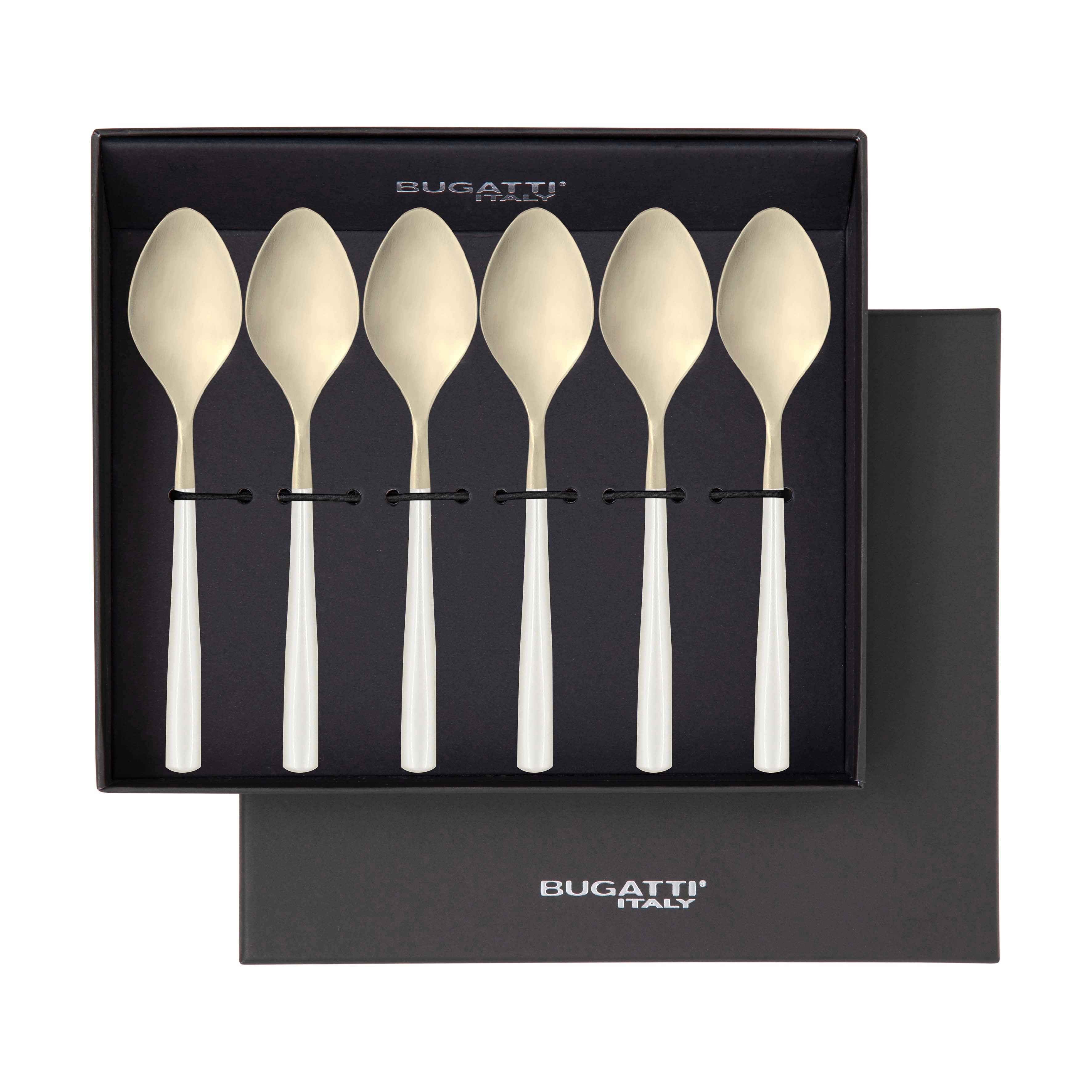 Athena Champagne Coffee Spoon Set, Ivory Pearl — Casa Bugatti