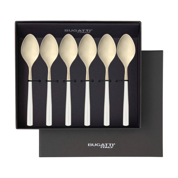 Athena Champagne Coffee Spoon Set, Ivory Pearl — Casa Bugatti