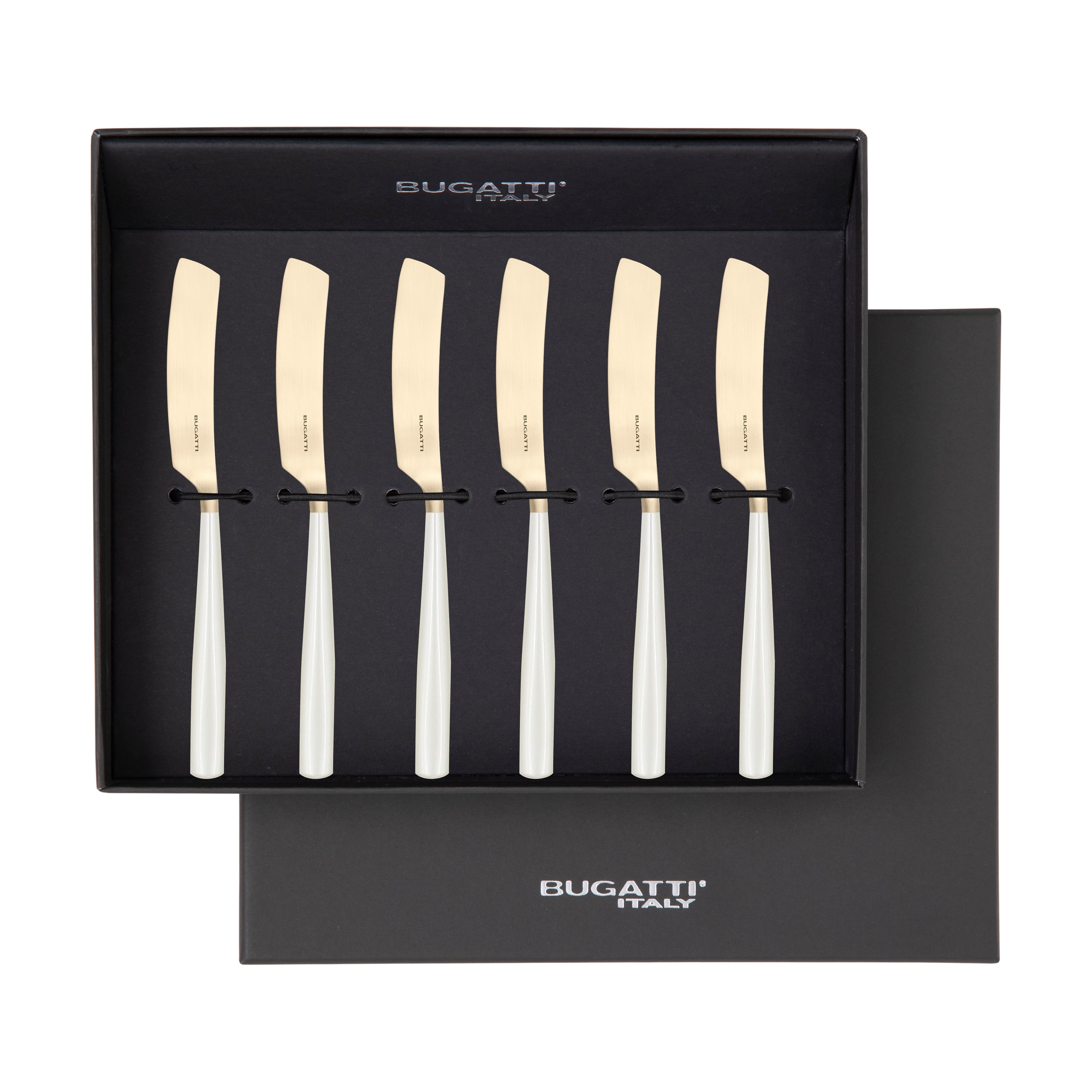 Athena Champagne Butter Knife Set, Ivory Pearl — Casa Bugatti