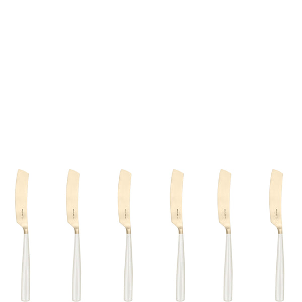 Athena Champagne Butter Knife Set, Ivory Pearl — Casa Bugatti