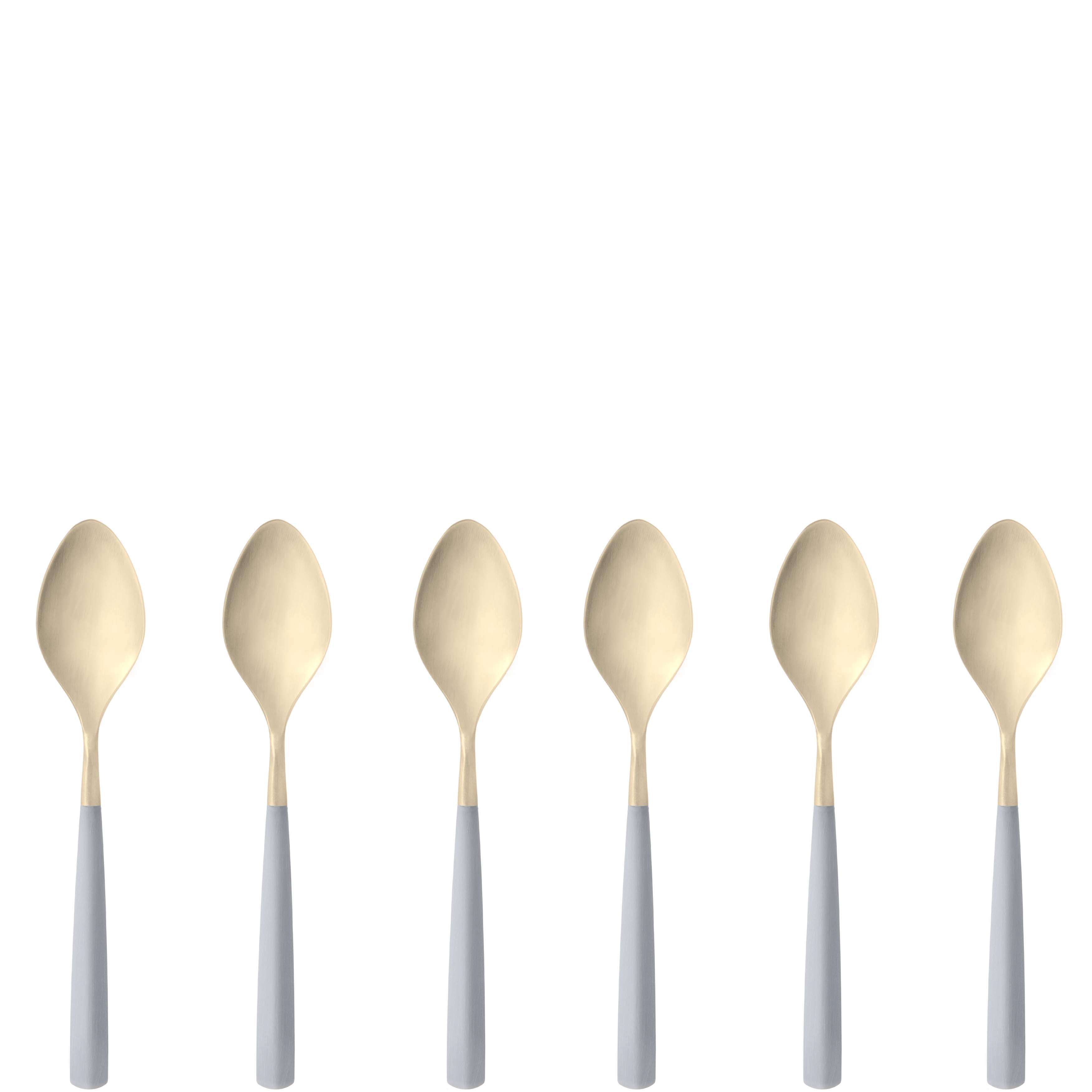 Athena Champagne Coffee Spoon Set, Gray Matte — Casa Bugatti