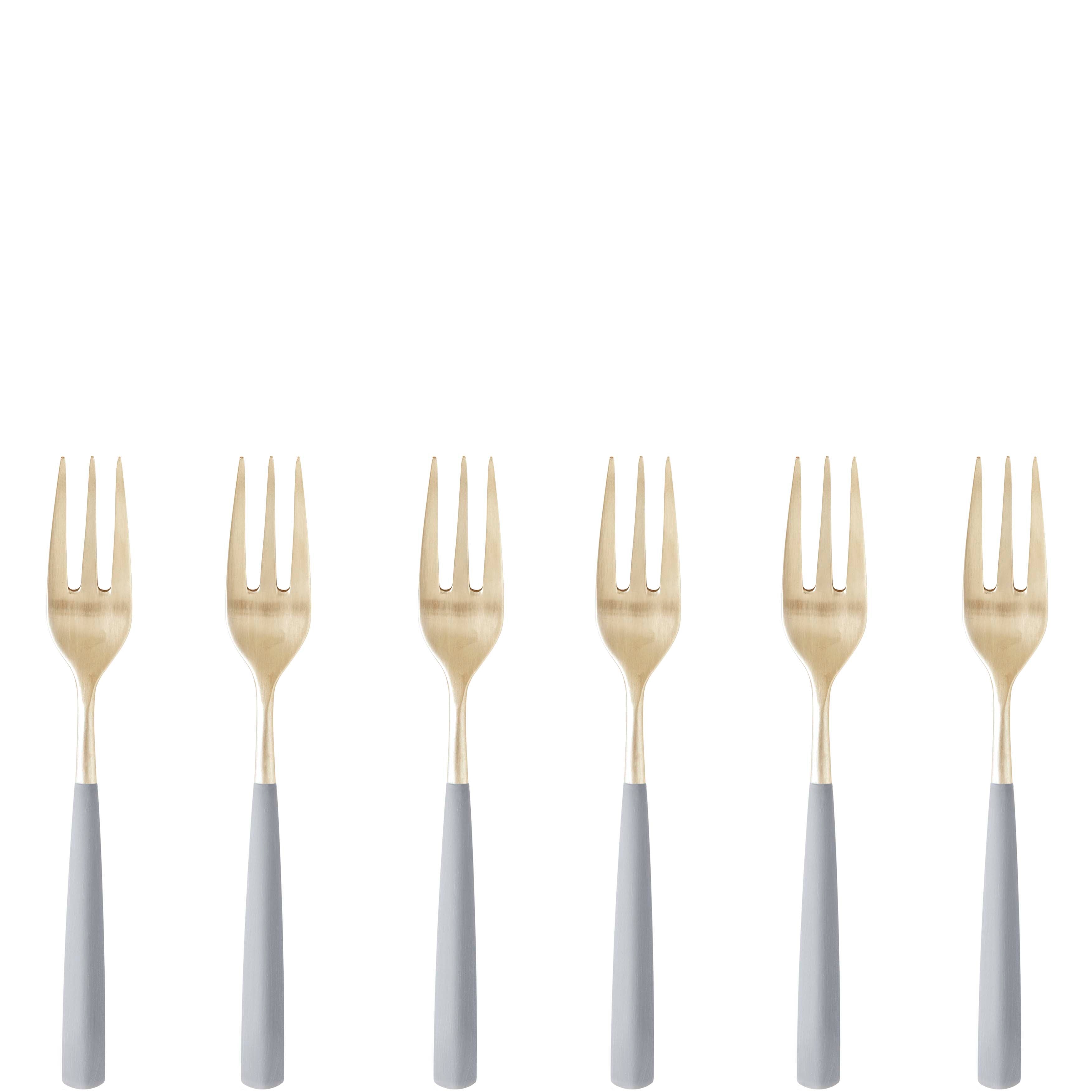 Athena Champagne Cocktail Fork Set, Gray Matte — Casa Bugatti
