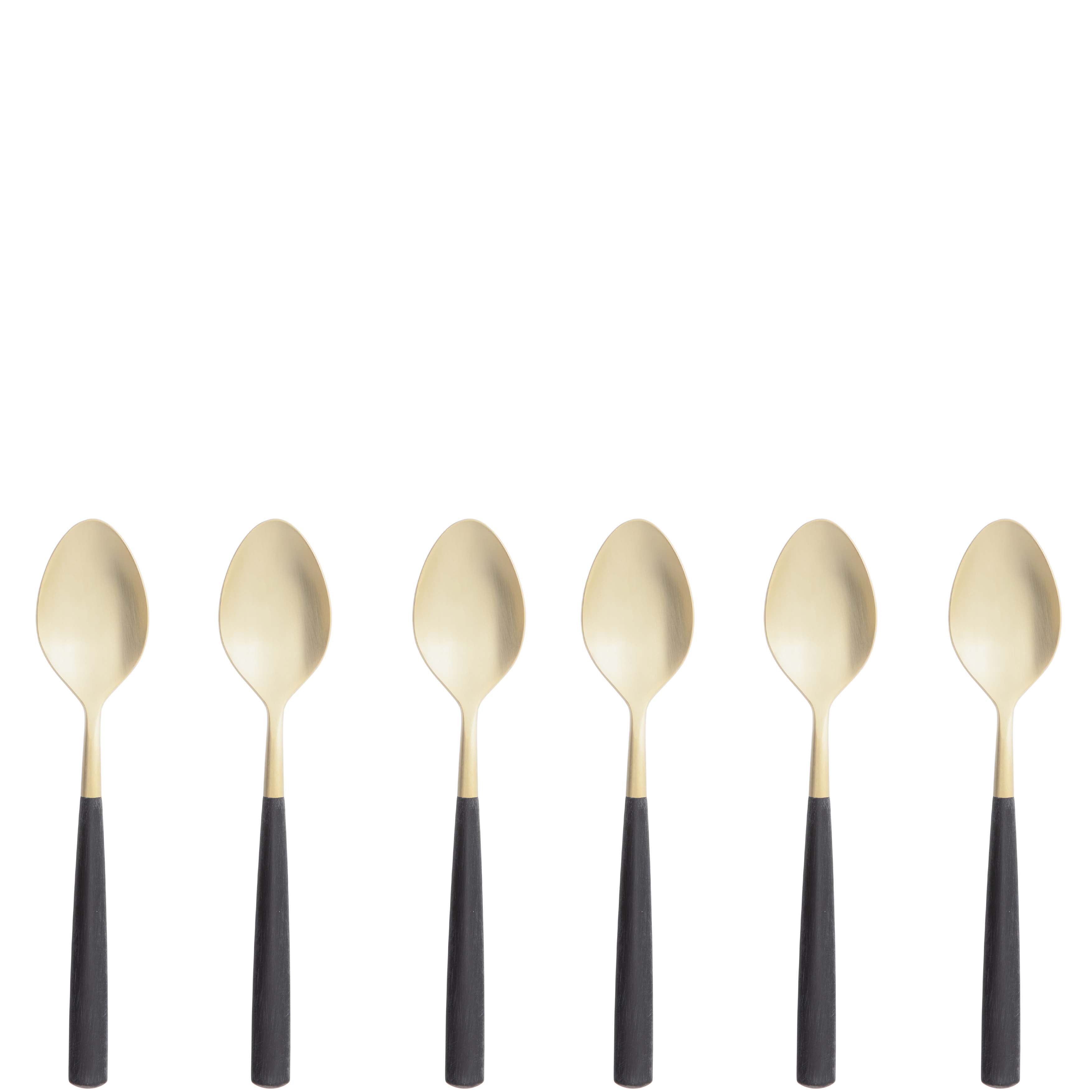 Athena Champagne Coffee Spoon Set, Black Matte — Casa Bugatti