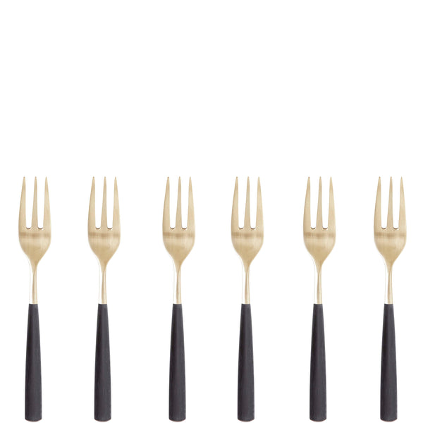 Athena Champagne Cocktail Fork Set, Black Matte — Casa Bugatti