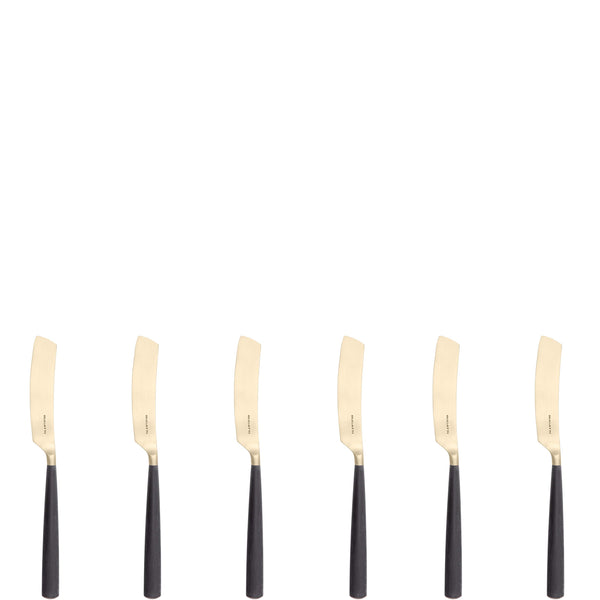 Athena Champagne Butter Knife Set, Black Matte — Casa Bugatti