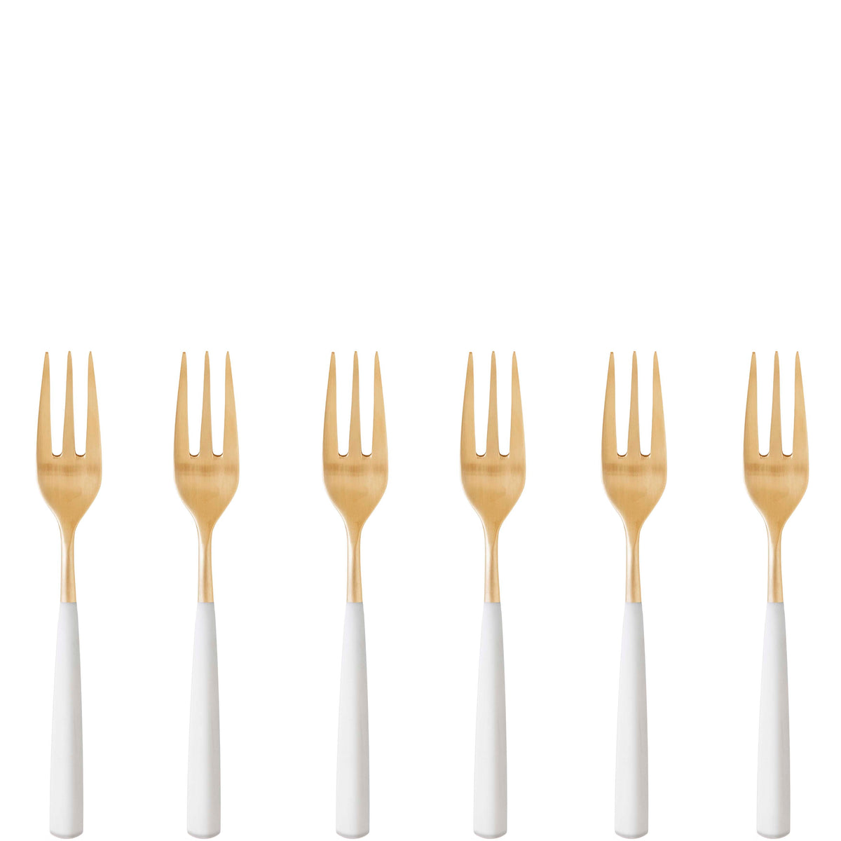 Athena Gold Cocktail Fork Set, Ivory Matte — Casa Bugatti