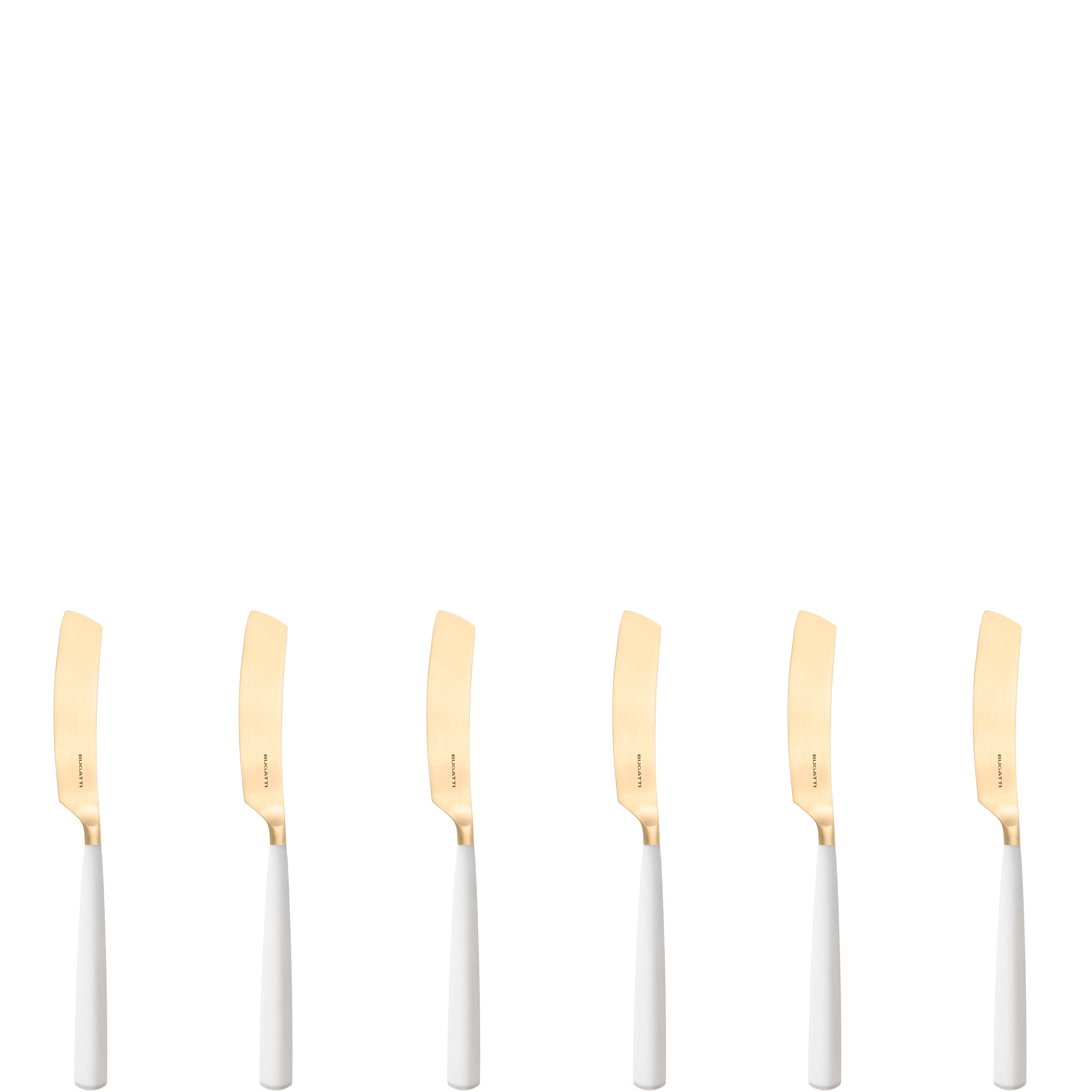 Athena Gold Butter Knife Set, Ivory Matte — Casa Bugatti