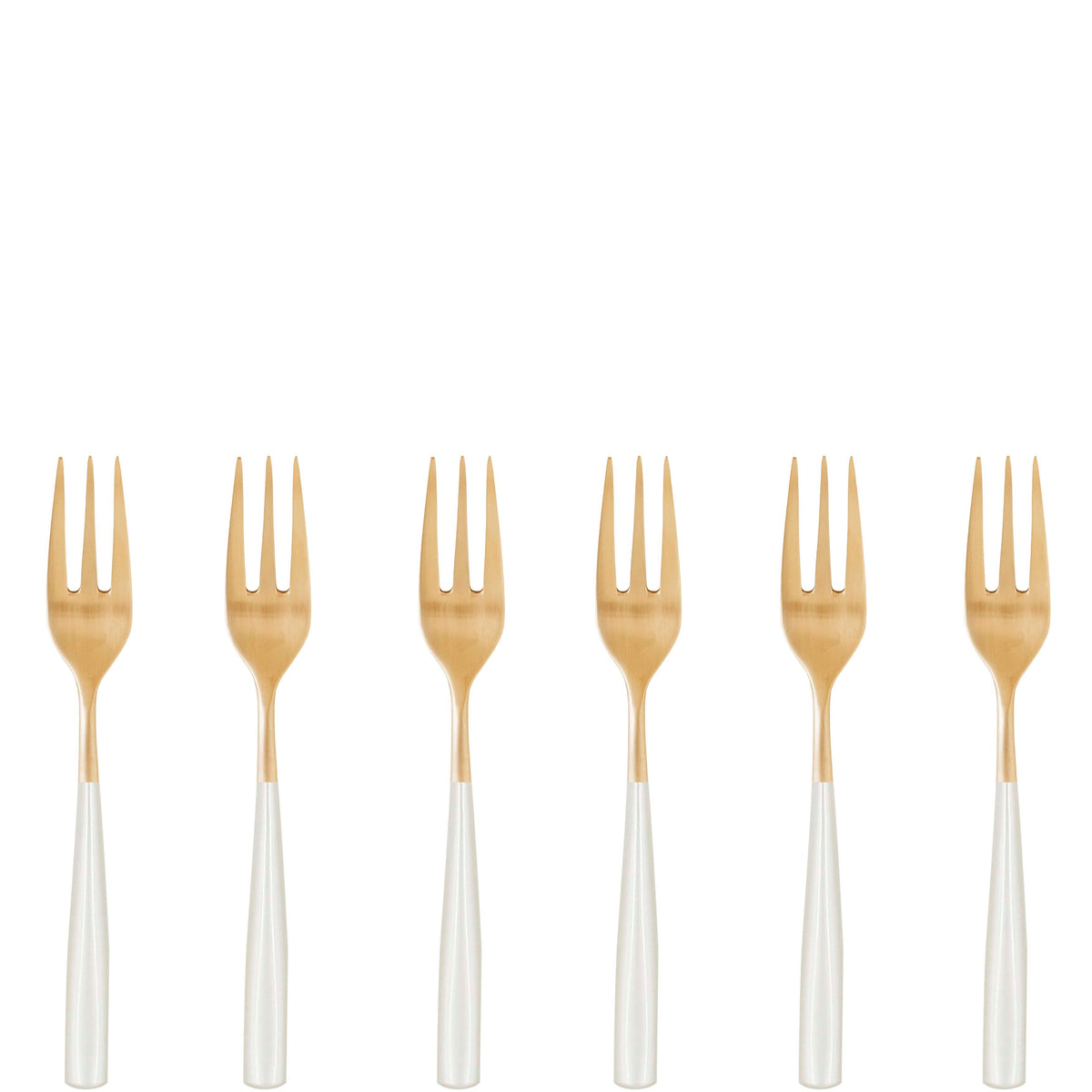 Athena Gold Cocktail Fork Set, Ivory Pearl — Casa Bugatti