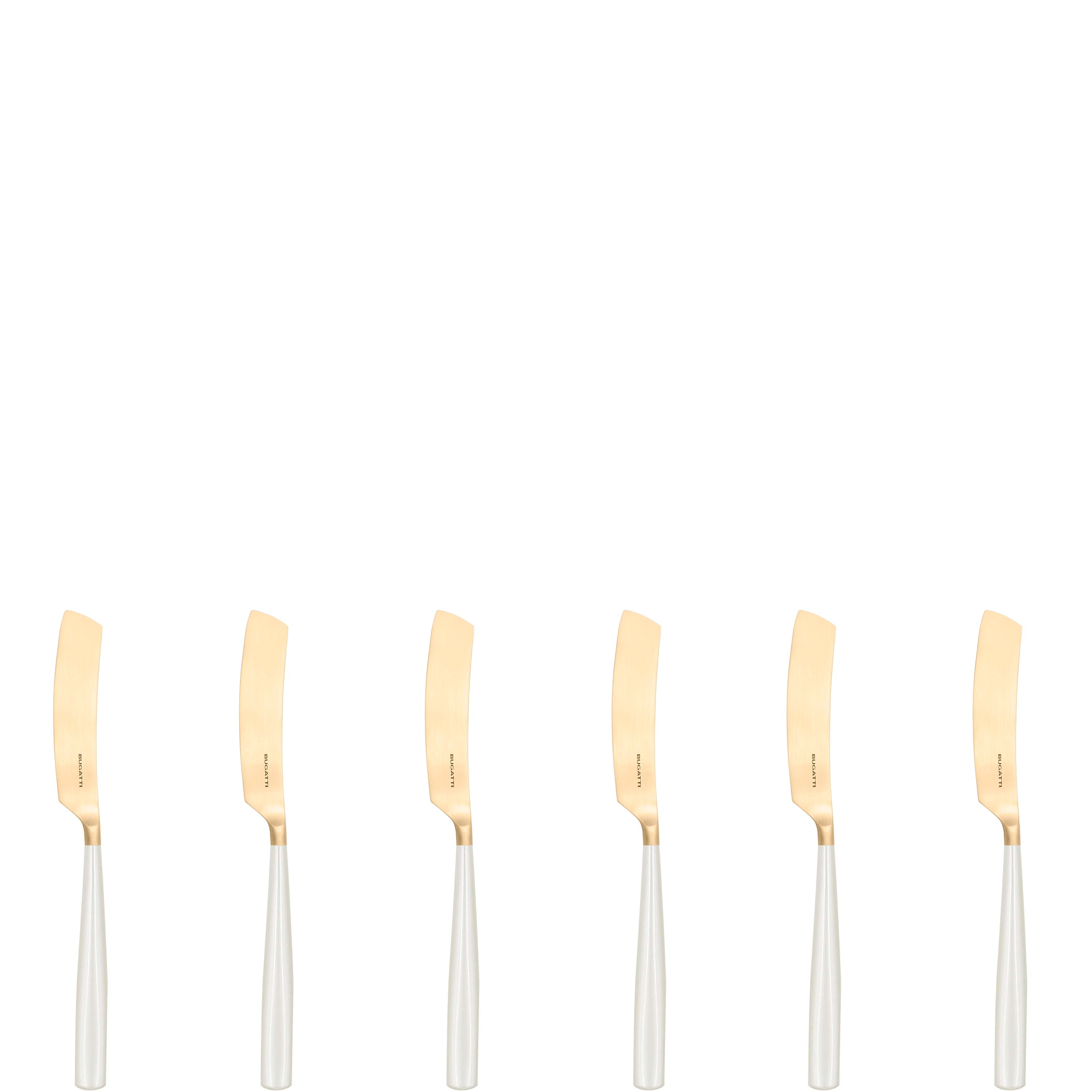 Athena Gold Butter Knife Set, Ivory Pearl — Casa Bugatti