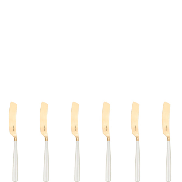 Athena Gold Butter Knife Set, Ivory Pearl — Casa Bugatti