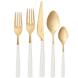 Athena Gold 5 Piece Place Setting - Ivory Pearl