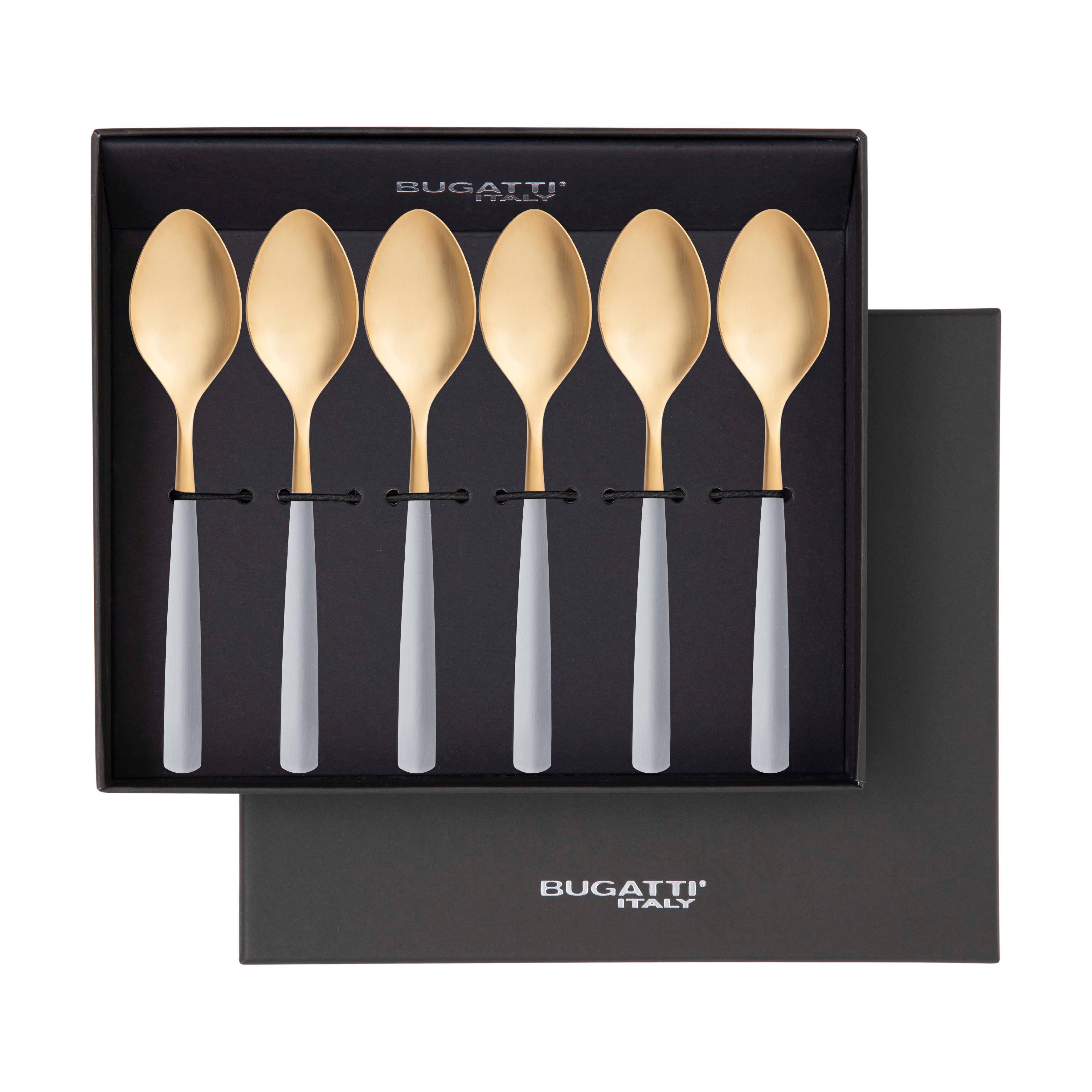 Athena Gold Coffee Spoon Set, Gray Matte — Casa Bugatti