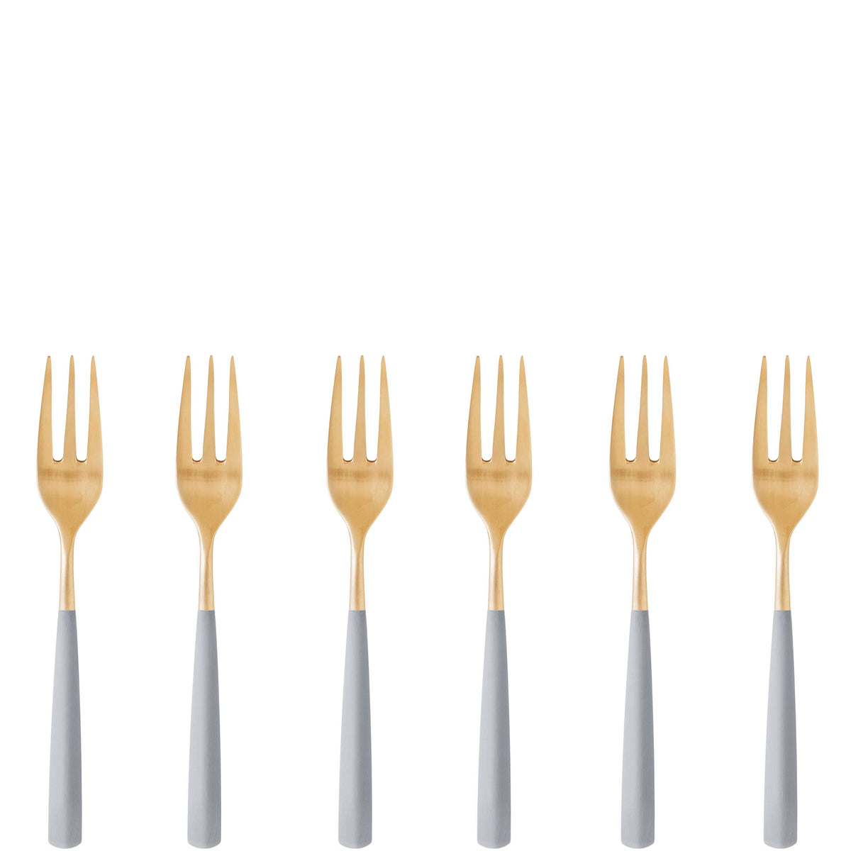 Athena Gold Cocktail Fork Set, Gray Matte — Casa Bugatti