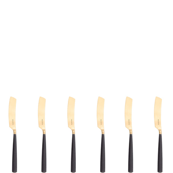 Athena Gold Butter Knife Set, Black Matte — Casa Bugatti