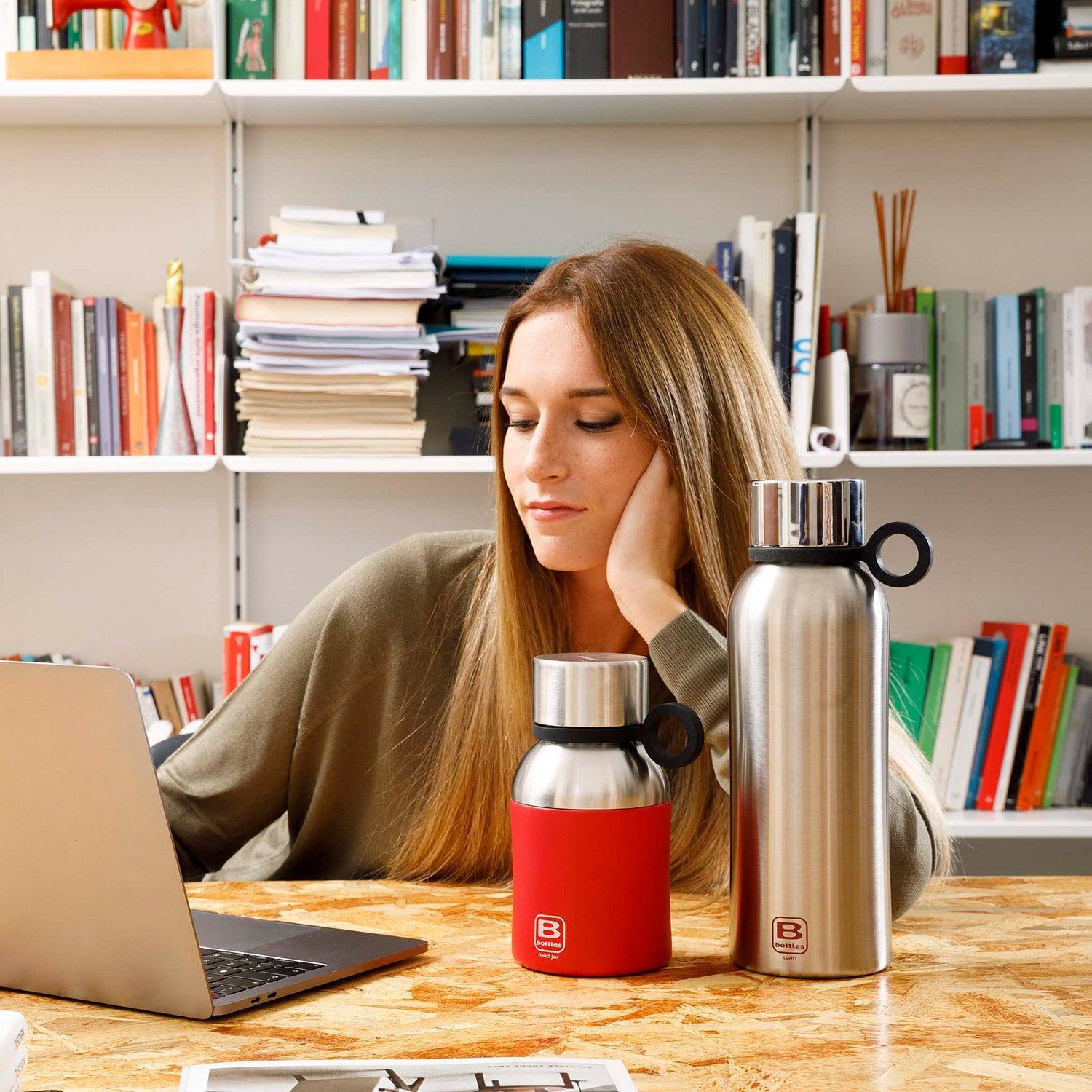 B Bottle  Twin 1.5 L / 50.7 fl. oz.  Steel Brushed-Casa Bugatti USA