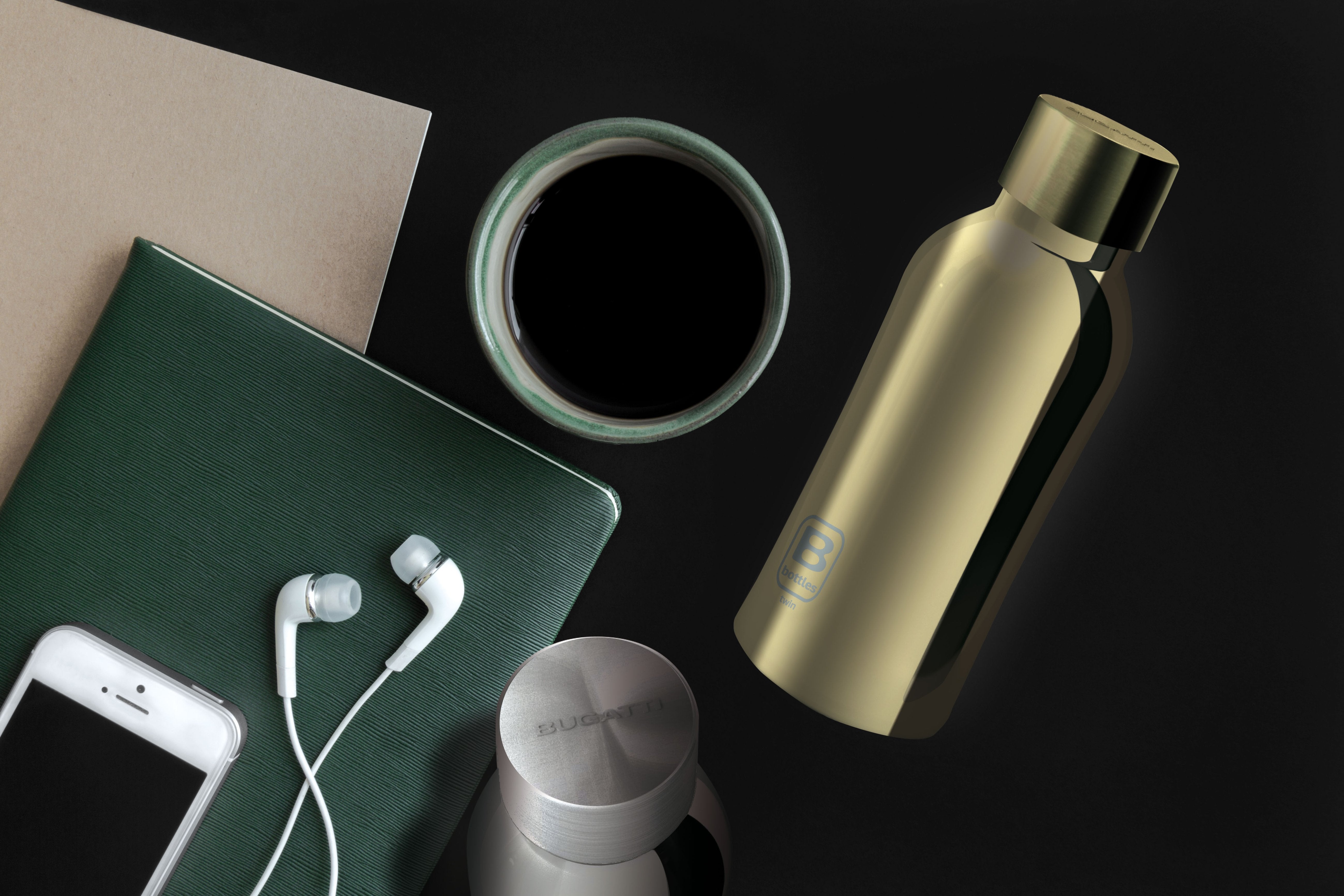 B Bottle  Twin 350 ml / 11.8 fl. oz  Silver Lux-Casa Bugatti USA