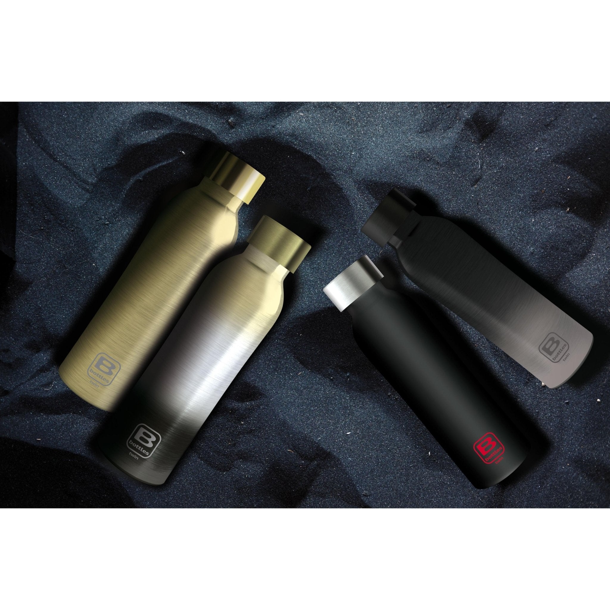 B Bottle  Twin 500 ml / 16.9 fl. oz. Gold Brushed-Casa Bugatti USA