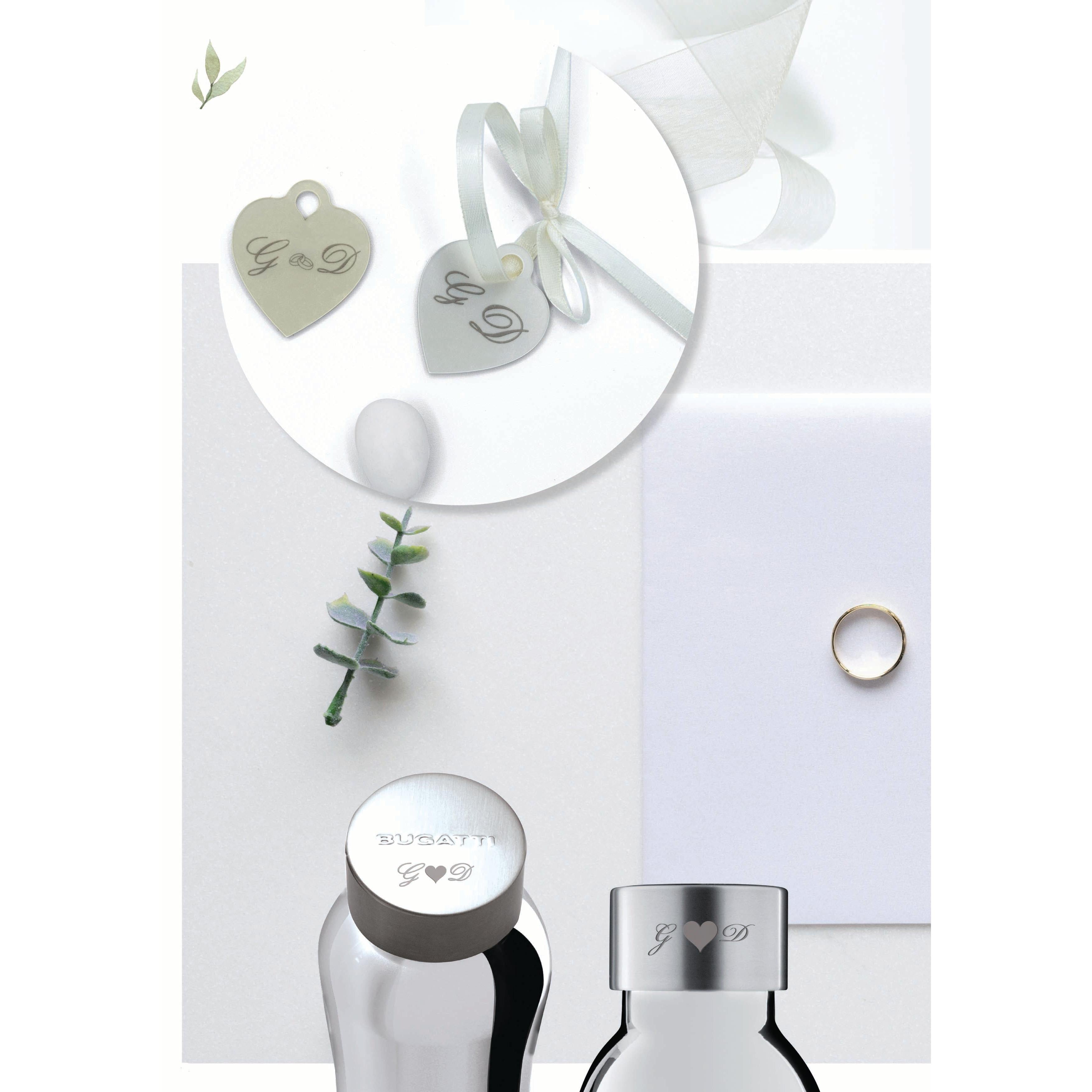 B Bottle  Twin 500 ml / 16.9 fl. oz.  Silver Lux-Casa Bugatti USA