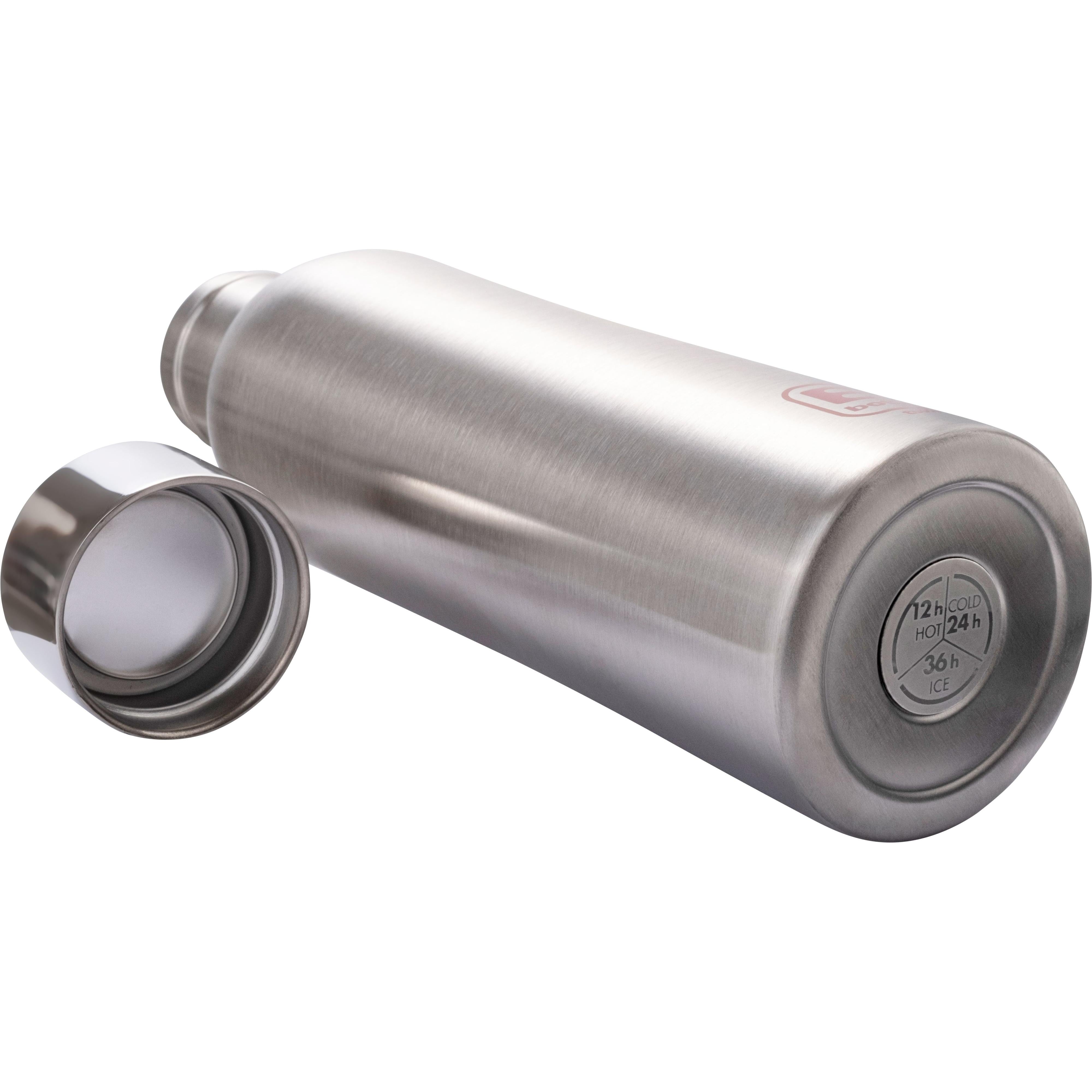 B Bottle  Twin 500 ml / 16.9 fl. oz.  Steel Brushed-Casa Bugatti USA