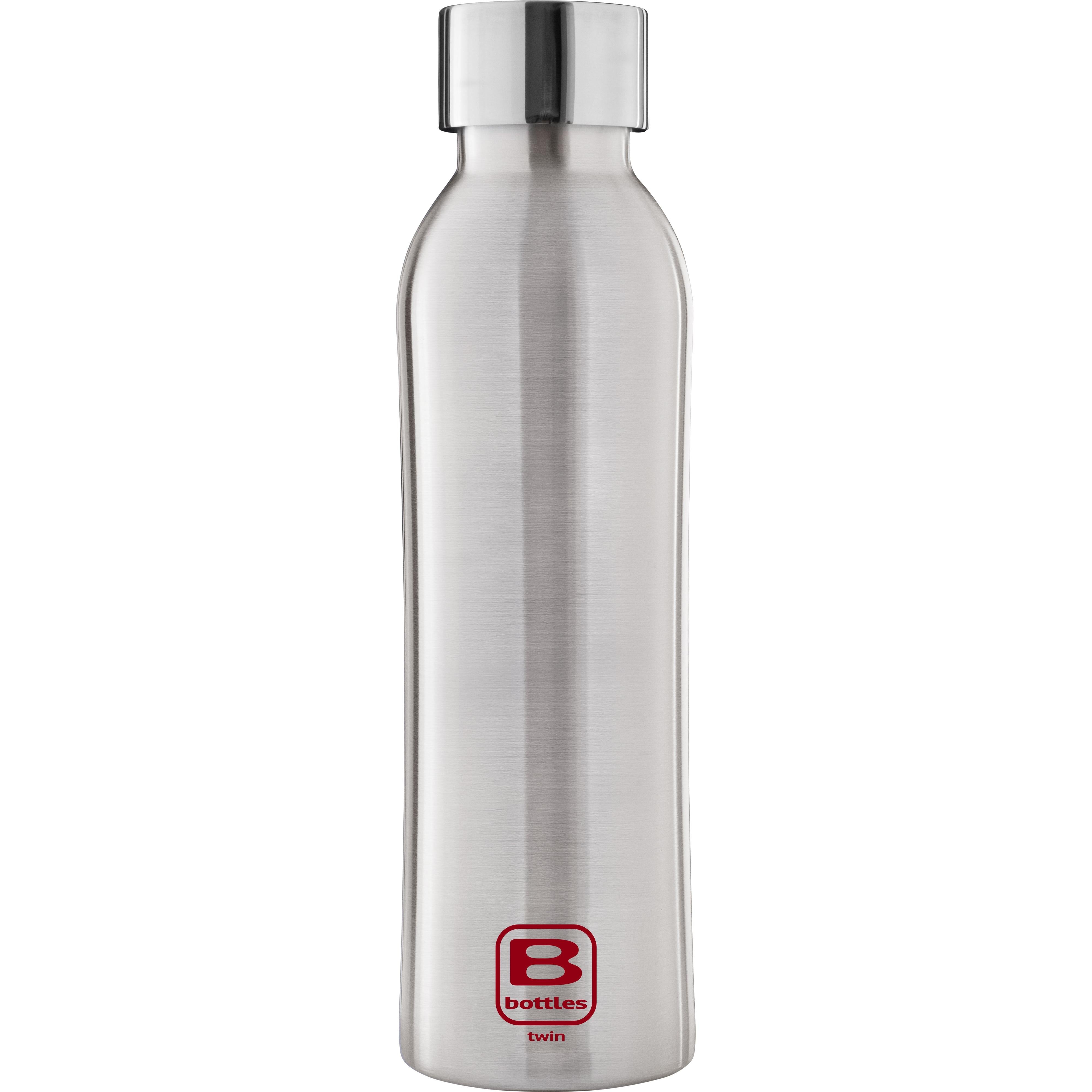 B Bottle  Twin 500 ml / 16.9 fl. oz.  Steel Brushed-Casa Bugatti USA