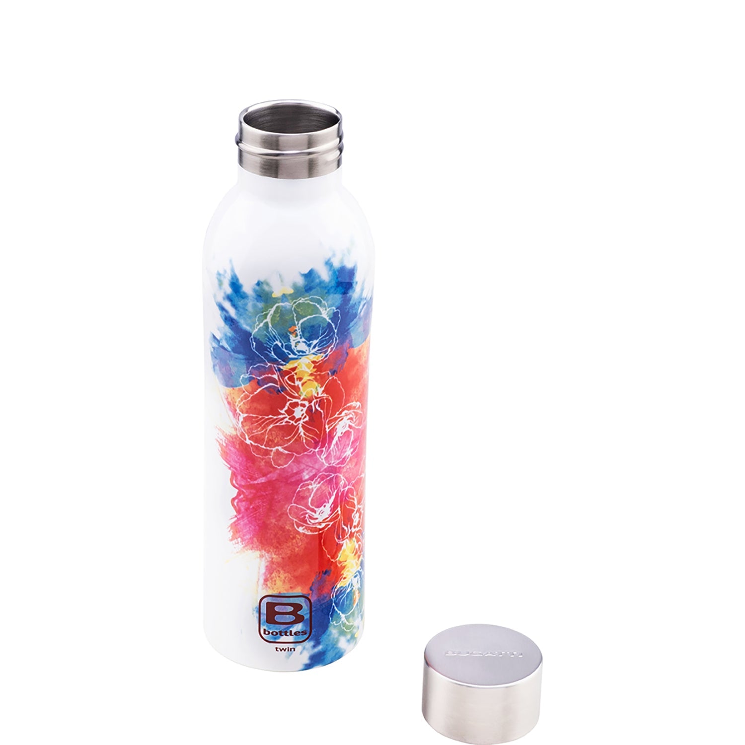 B Bottle  Twin 500 ml / 16.9 fl. oz.  Watercolor Red & Blue-Casa Bugatti USA