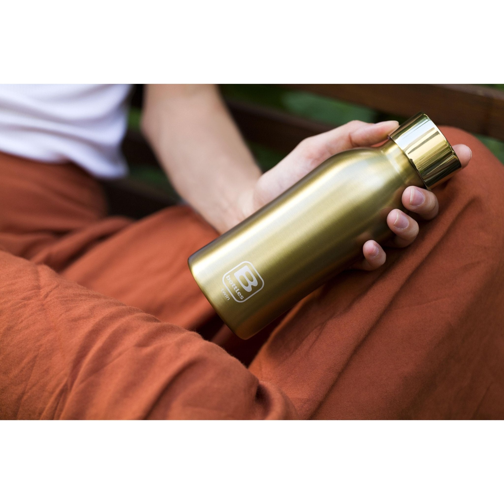 B Bottle  Twin 350 ml / 11.8 fl. oz  Gold Brushed-Casa Bugatti USA