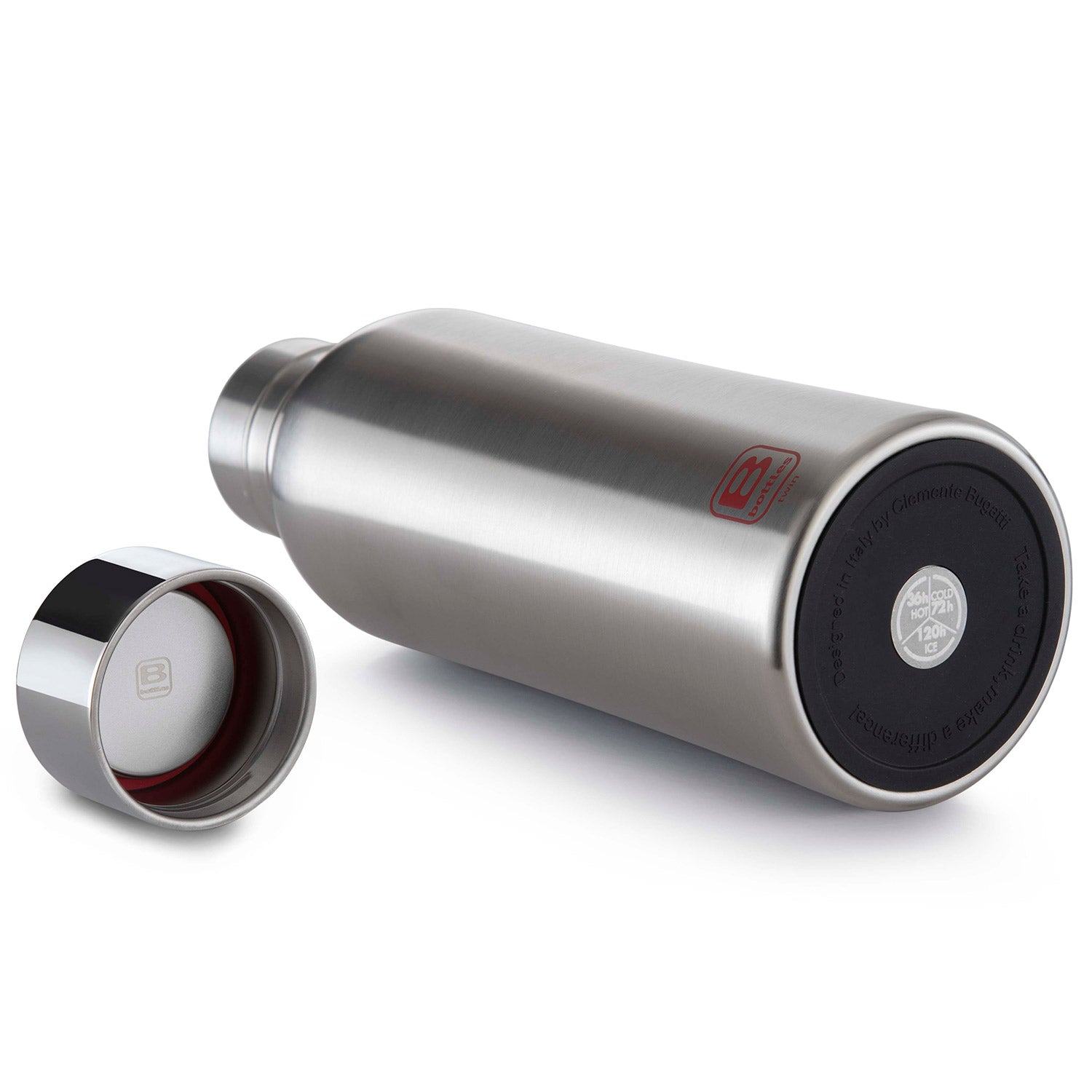 B Bottle  Twin 1.5 L / 50.7 fl. oz.  Steel Brushed-Casa Bugatti USA