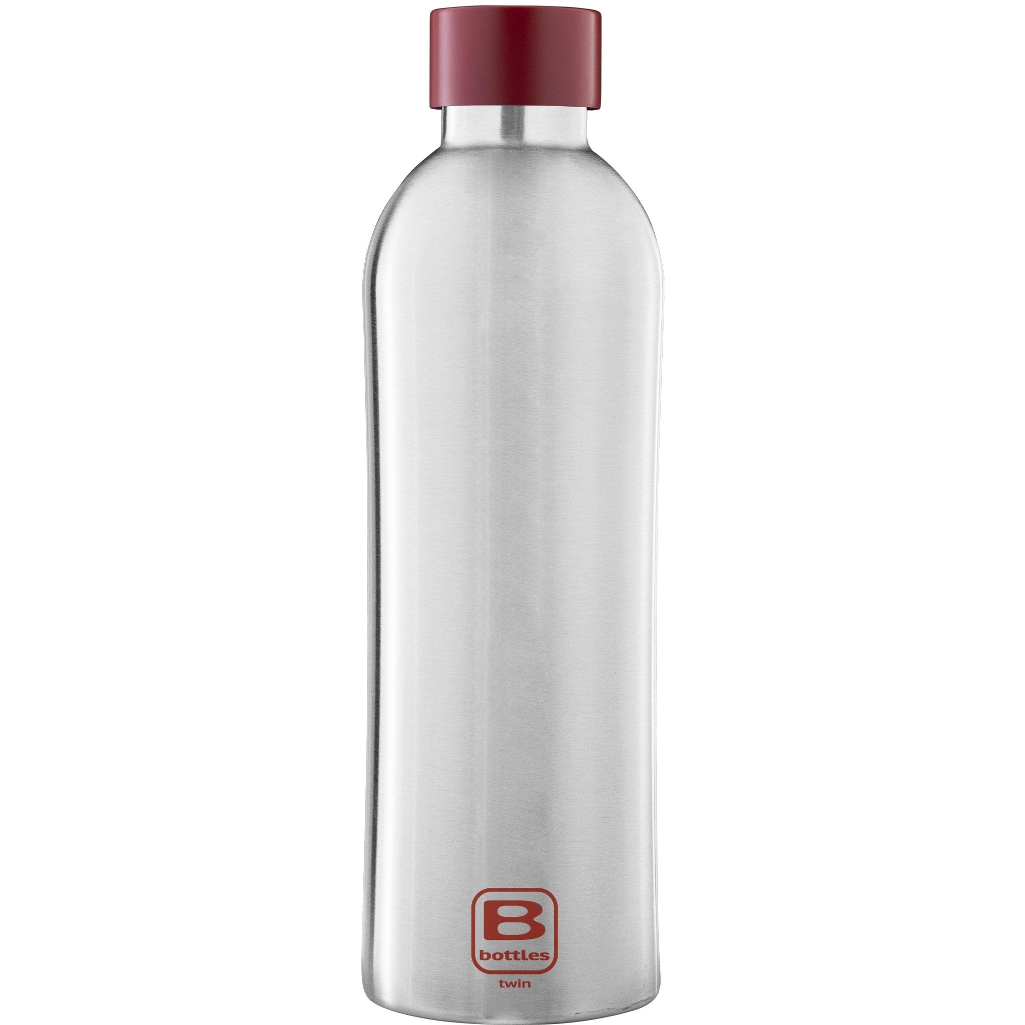 B Bottle  Twin 800 ml / 27 fl. oz.  Steel Brushed Red Lid-Casa Bugatti USA