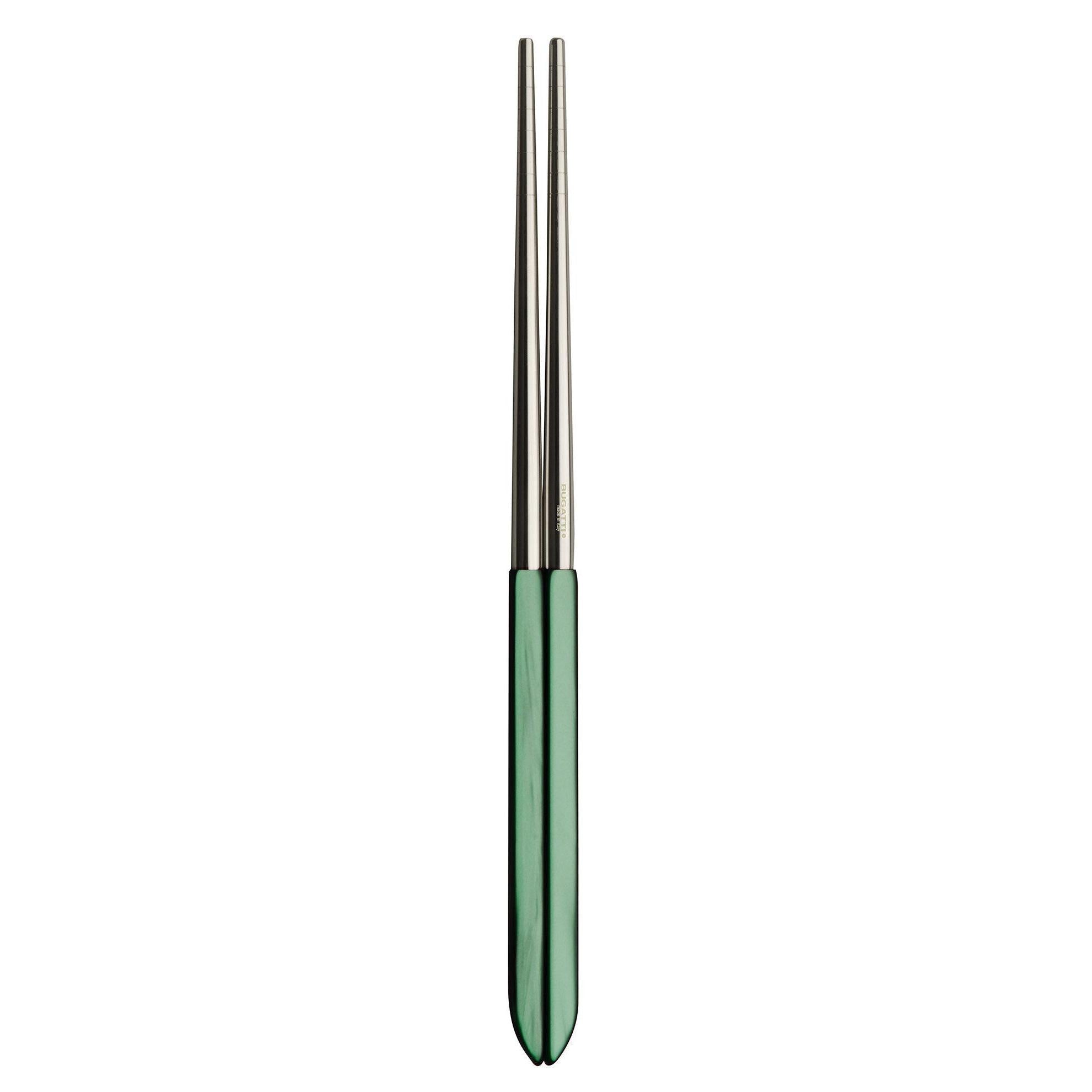 Set OF 2 Chopsticks Green Acrylic / stainless steel-Casa Bugatti USA