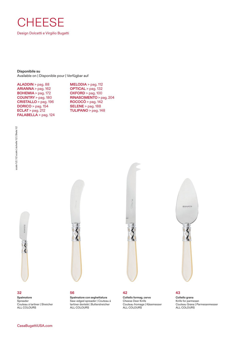 Deer, parmesan and cheese knives, the pieces