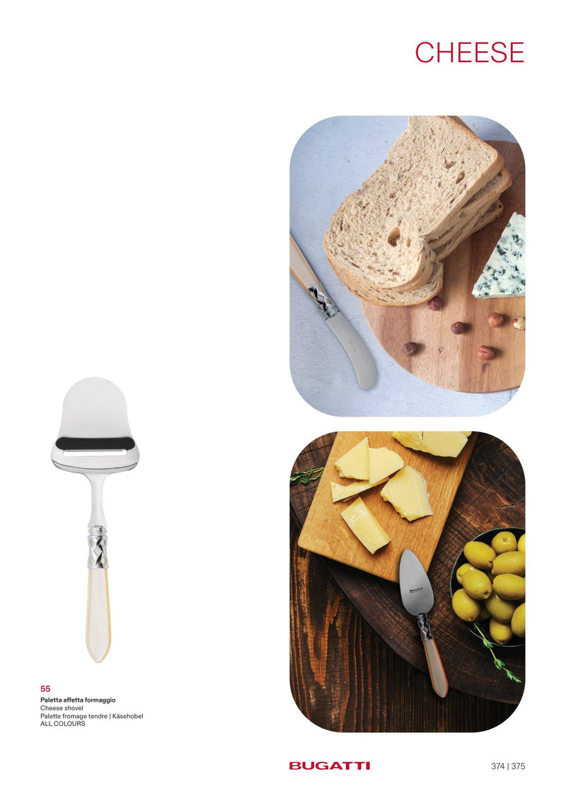 Cheese slicer and cheese shovel, the pieces
