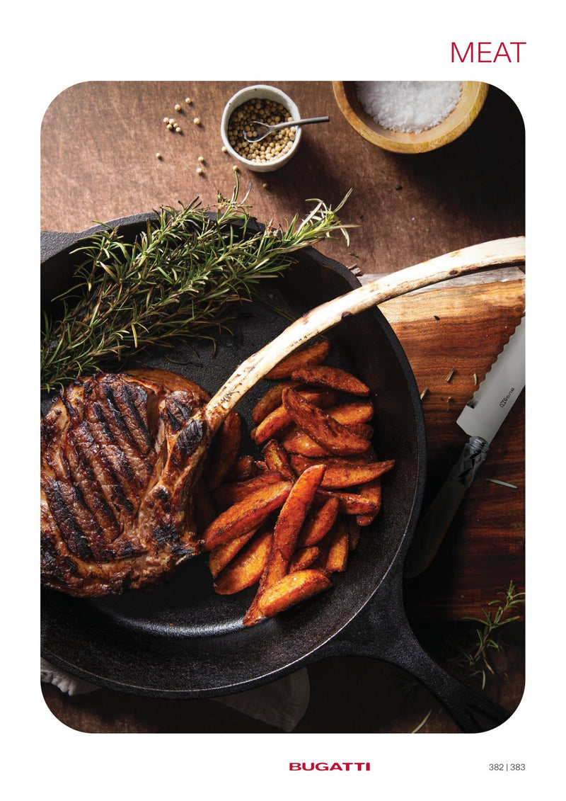 Steak on the board, catalogue page