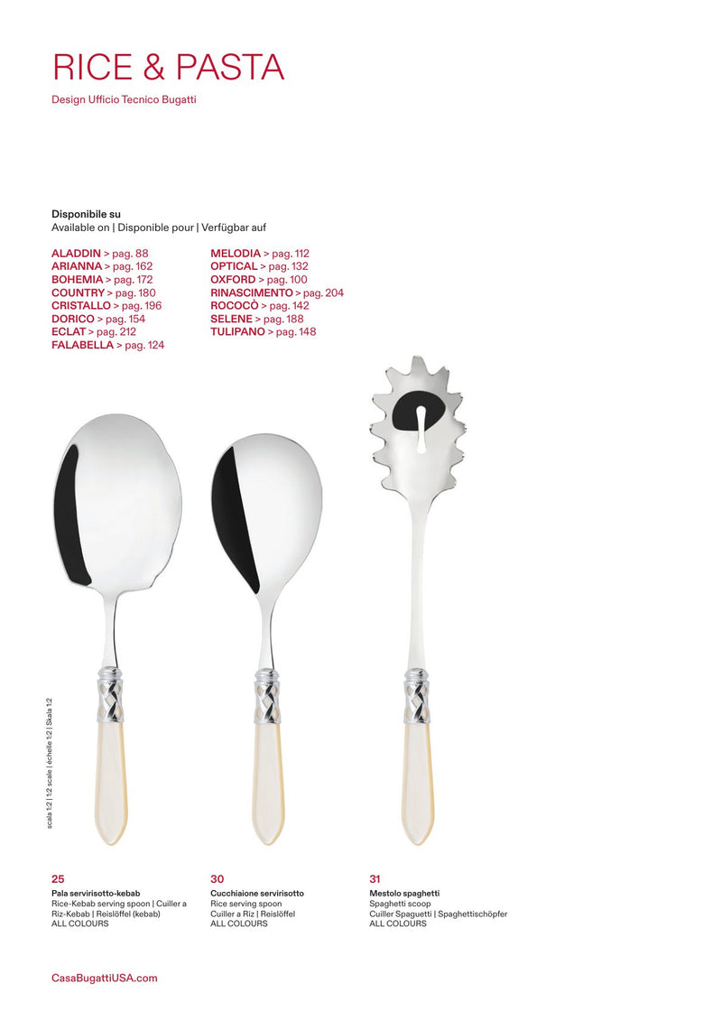 Rice and pasta spoons, the pieces