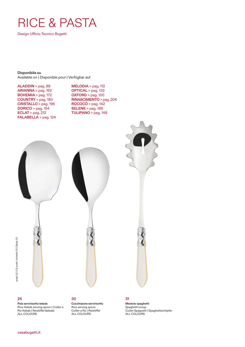 Rice and pasta spoons, the pieces