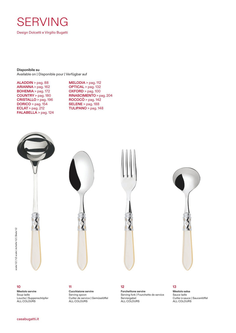 Serving spoons and forks, the pieces