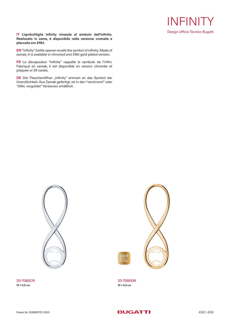 Infinity bottle opener, the pieces