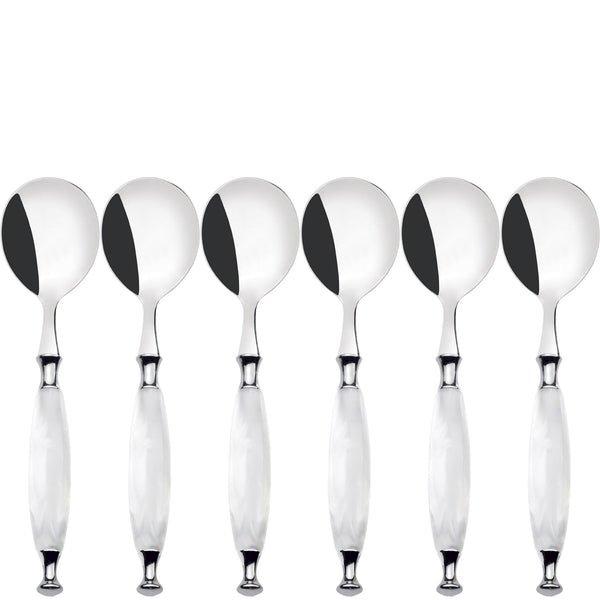 Country Soup Spoons Set, White — Casa Bugatti
