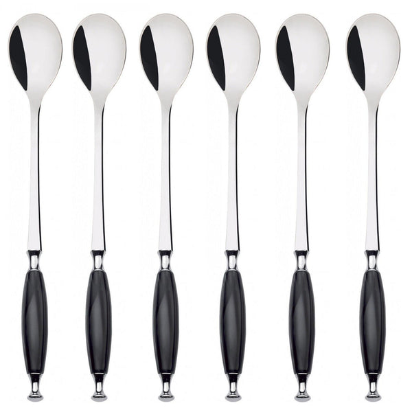 Country Ice Tea / Cocktail Spoon Set - Black-Casa Bugatti USA