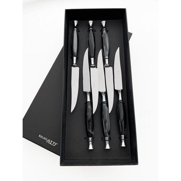 Country 6 Piece Steak knife Set - BLACK