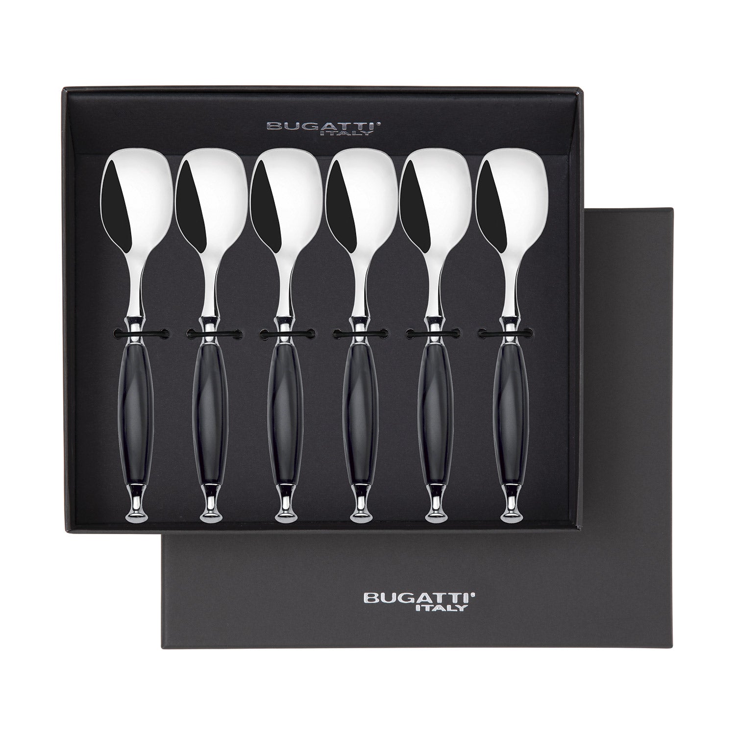 Country Ice Cream Spoons Set in gift box - Black