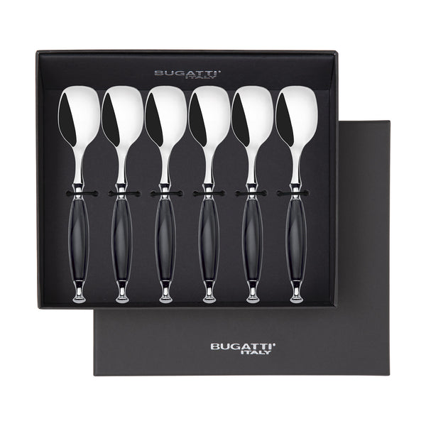 Country Ice Cream Spoons Set in gift box - Black