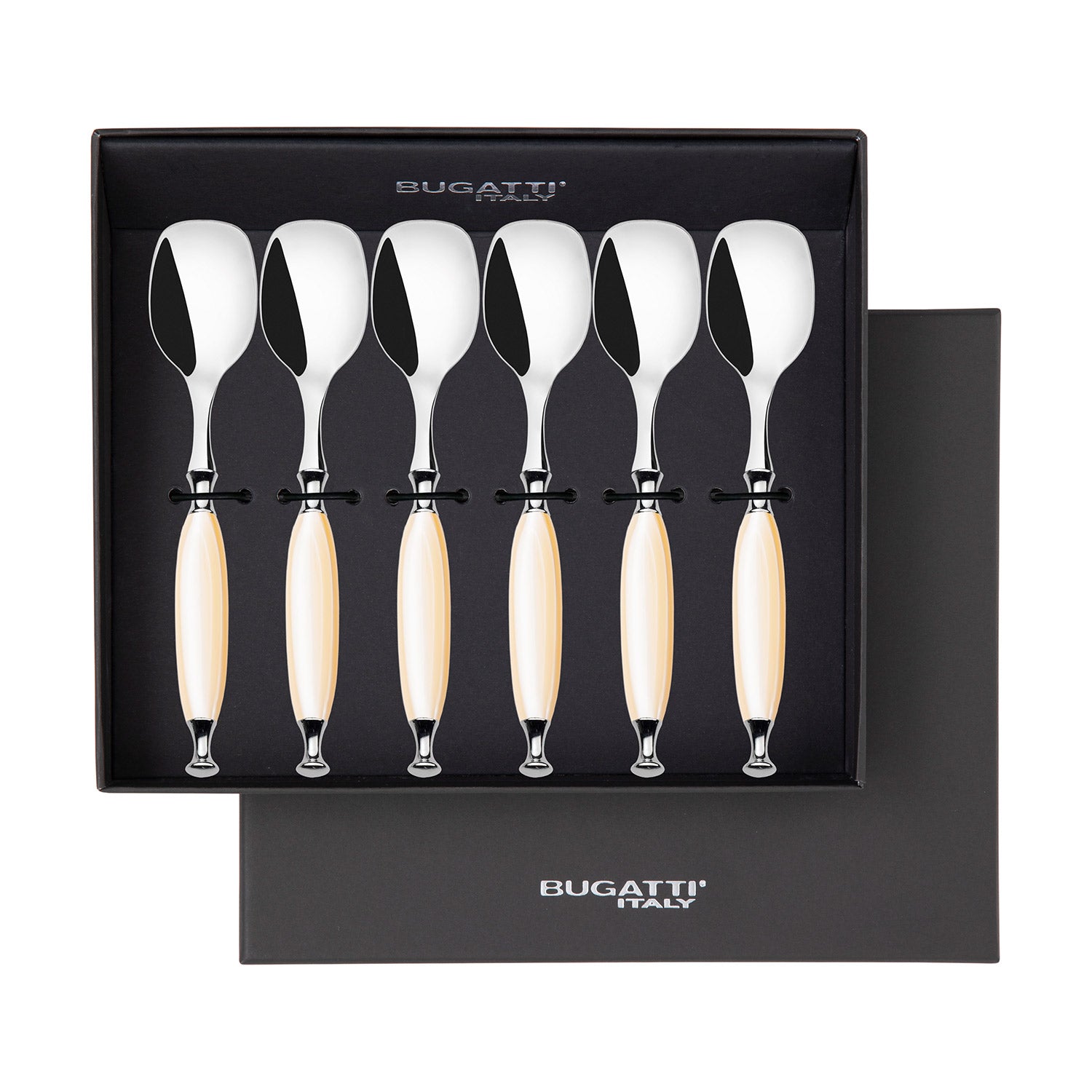 Country Ice Cream Spoons Set in gift box - Ivory