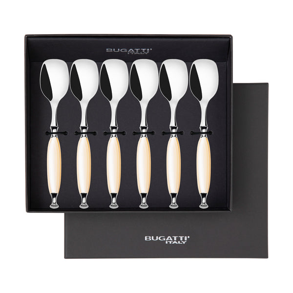 Country Ice Cream Spoons Set in gift box - Ivory