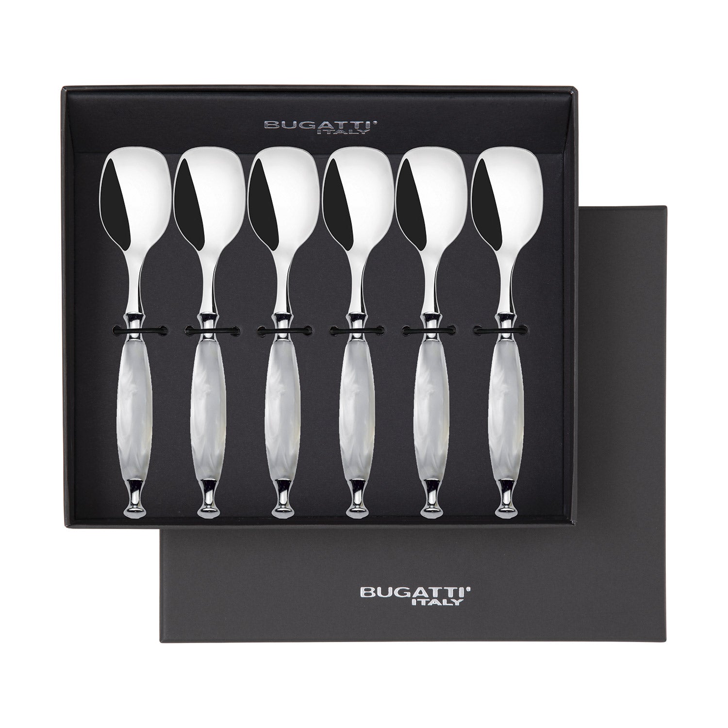 Country Ice Cream Spoons Set in gift box - White-Casa Bugatti USA