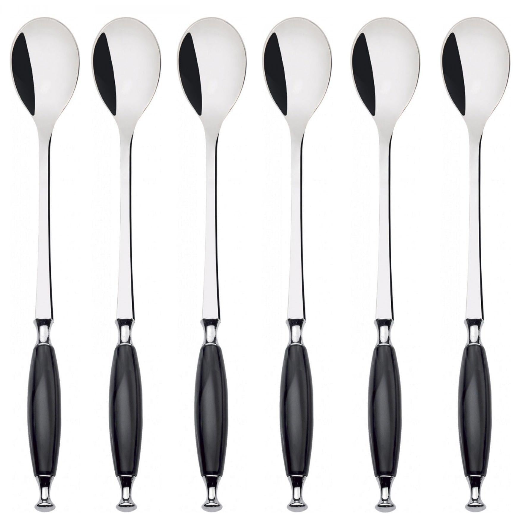 Country Ice Tea / Cocktail Spoon Set - Black