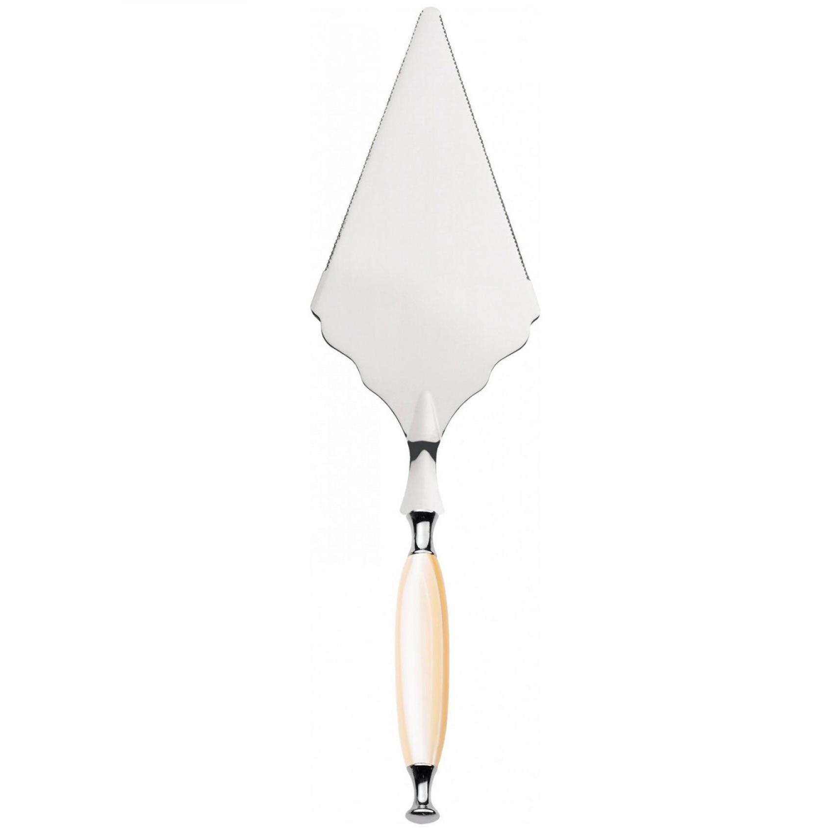 Country Large Cake Server Serrated Serrated ivory