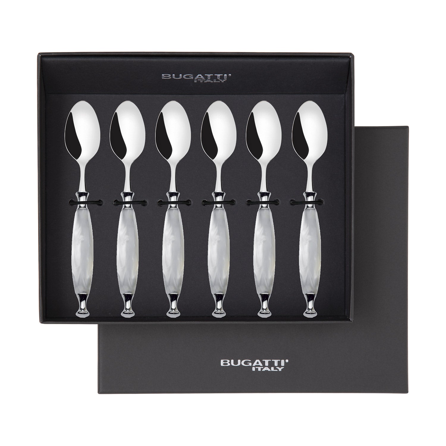 Country Moka 6 Piece Moka Spoon Set in gift box White