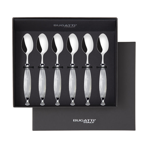 Country Moka 6 Piece Moka Spoon Set in gift box White