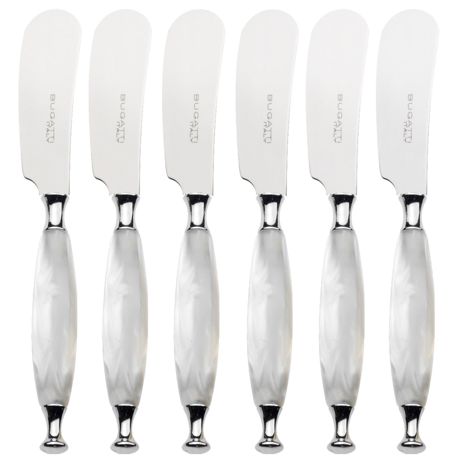 Country Spreaders / Butter Knives Set - WHITE-Casa Bugatti USA